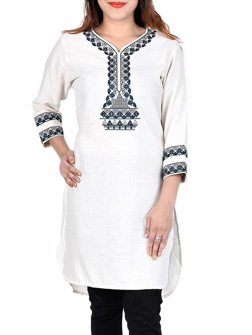 straight embroidered kurta - 15545275 - Very Small Image - 1