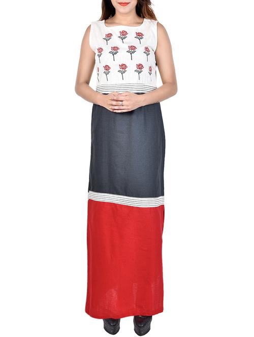 high slit embroidered kurta - 15545276 - Very Small Image - 1