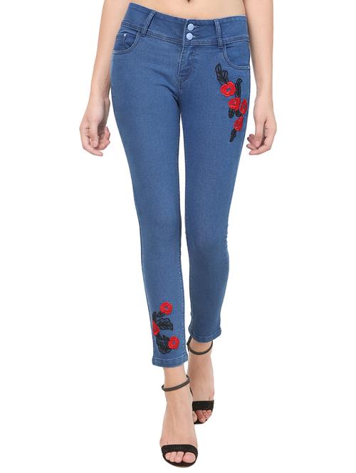 floral embroidered jeans - 15545919 - Very Small Image - 1