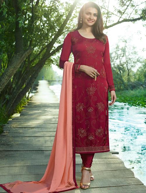 swarovski solid churidaar suit set - 15545944 - Very Small Image - 1