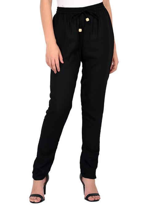 drawstring waist mid waist trouser - 15546500 - Very Small Image - 1