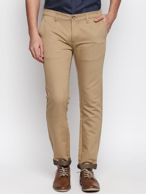 brown cotton blend chinos - 15546890 - Very Small Image - 1