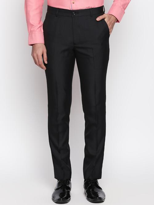 black polyester blend flat front formal trouser - 15546909 - Very Small Image - 1