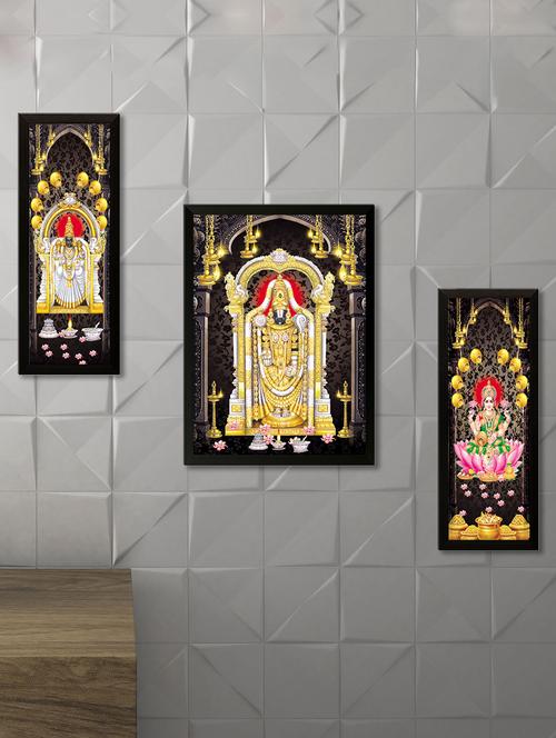 set of 3 tirupati balaji digital reprint painting - 15547312 - Very Small Image - 1