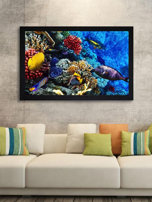 under sea fishes lucky large synthetic framed uv digital reprint painting - 15547355 - Very Small Image - 1