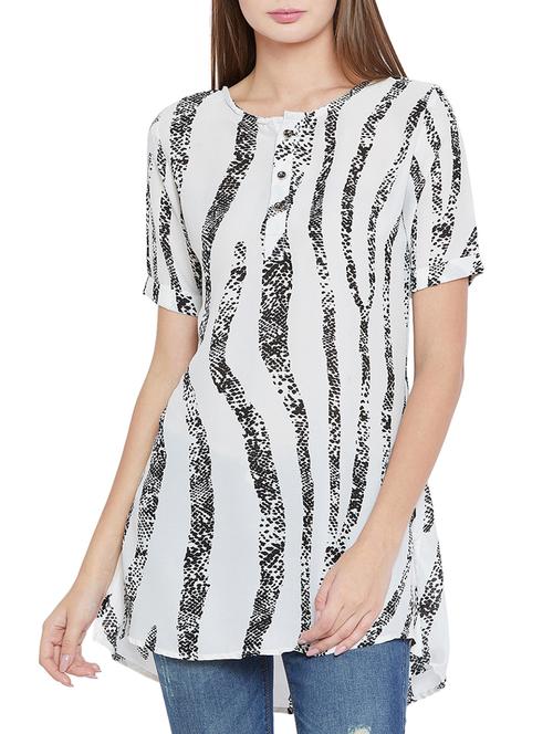 monochrome printed high-low tunic - 15547823 - Very Small Image - 1