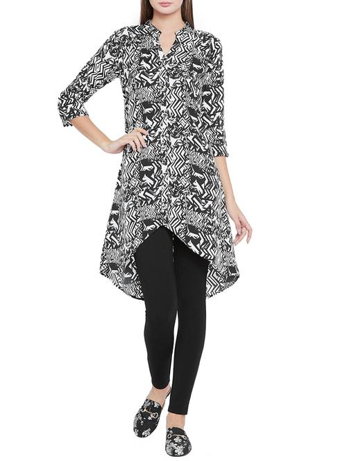 monochrome printed high-low tunic - 15547832 - Very Small Image - 1