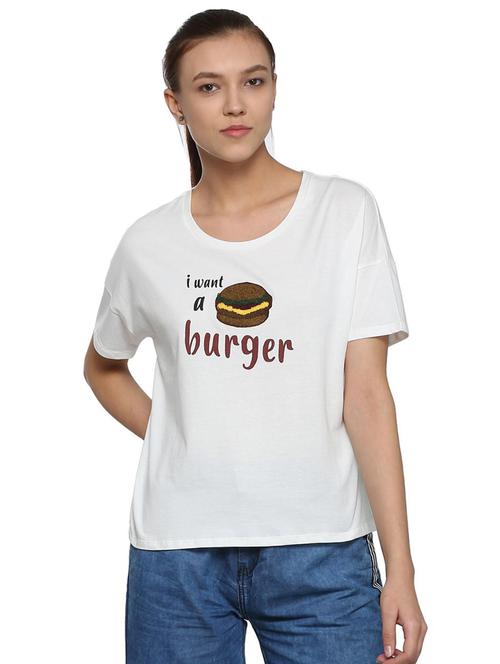 dropped shoulder printed tee - 15547895 - Very Small Image - 1