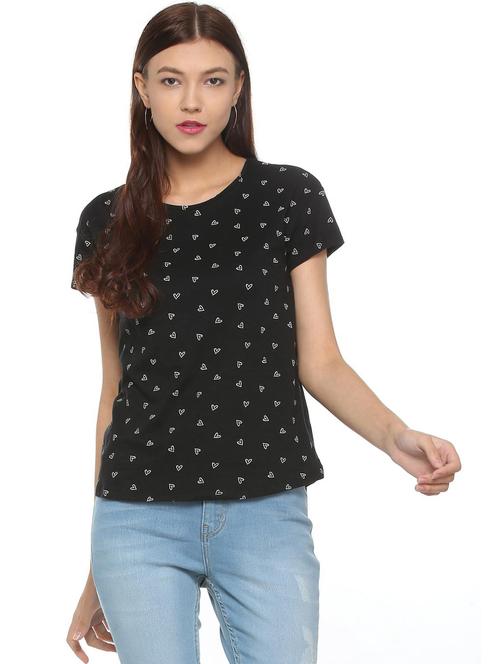 short sleeved heart print tee - 15547907 - Very Small Image - 1