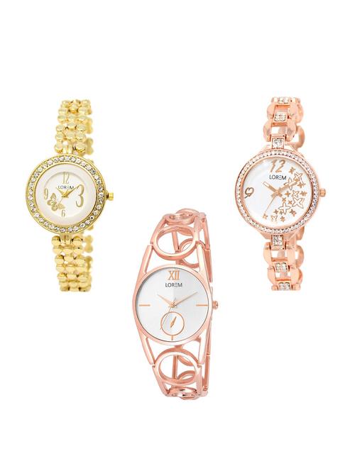 set of 3 round dial analog watch (lk203-210-213) - 15549566 - Very Small Image - 1