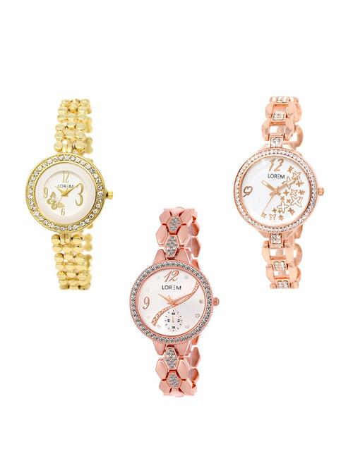 set of 3 round dial analog watch (lk203-210-215) - 15549567 - Very Small Image - 1