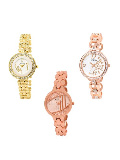 set of 3 round dial analog watch (lk203-210-222) - 15549574 - Very Small Image - 1