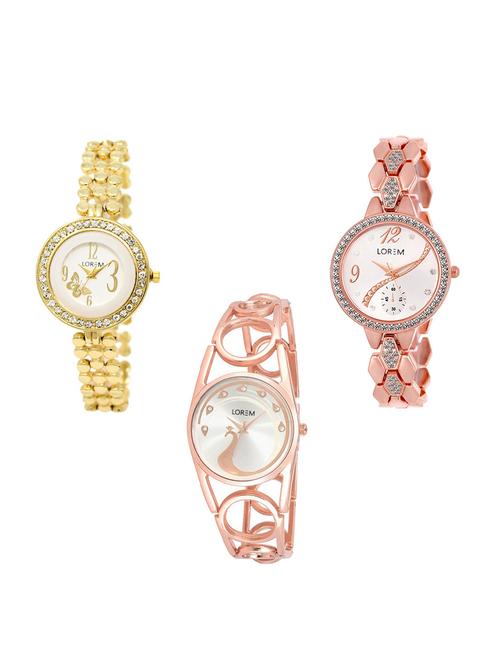 set of 3 round dial analog watch (lk203-215-232) - 15549721 - Very Small Image - 1