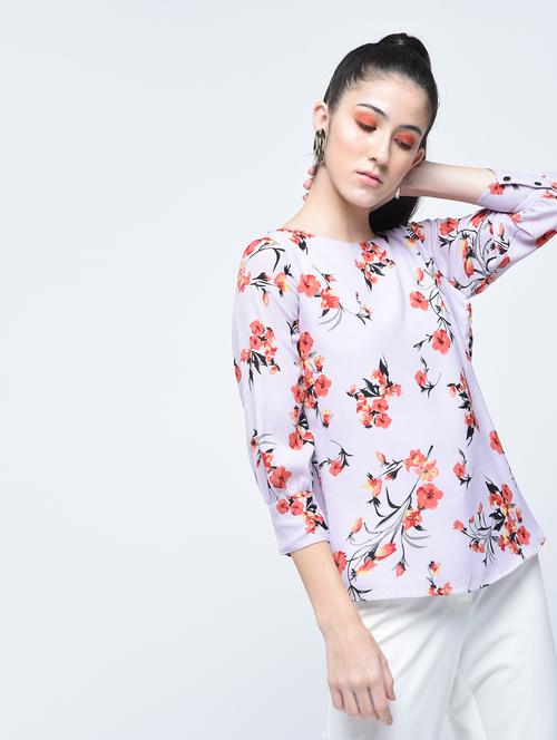 round neck printed top - 15557622 - Very Small Image - 1