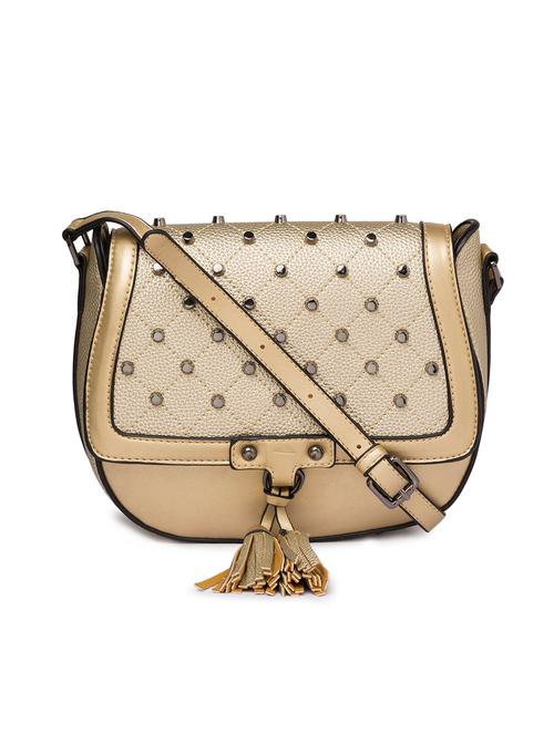 gold leatherette (pu) sling bag - 15558814 - Very Small Image - 1