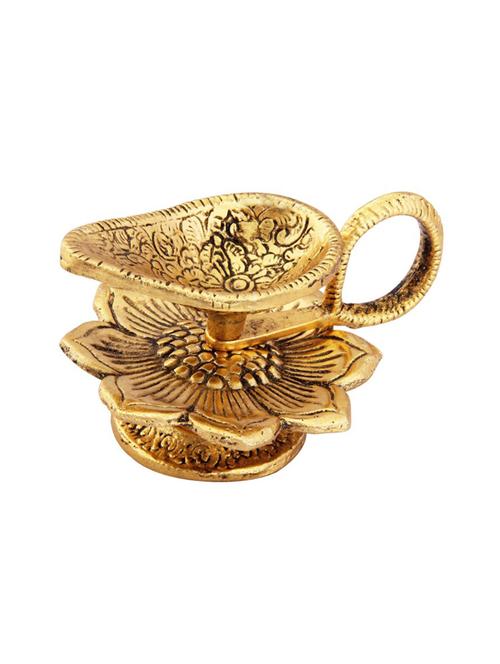 chirag diya in metal antique gold plated by handicrafts paradise - 15558966 - Very Small Image - 1