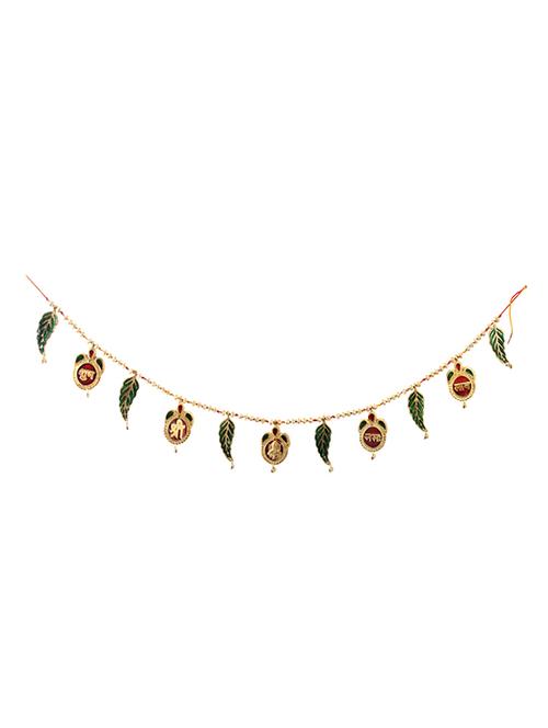 metal bandanwar with subh labh and shree ganesha nama engraved by handicrafts paradise - 15558982 - Very Small Image - 1
