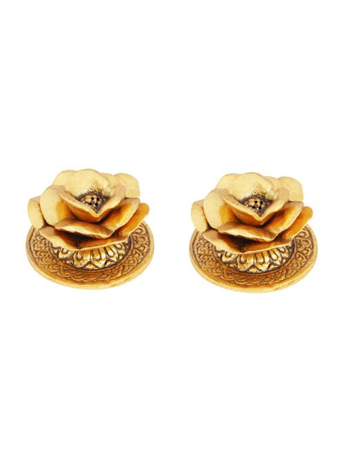 incense holder pair floral design gold plated by handicrafts paradise - 15559005 - Very Small Image - 1