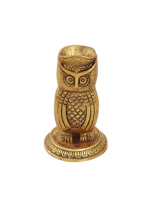 owl penstand gold plated antique in metal by handicrafts paradise - 15559030 - Very Small Image - 1