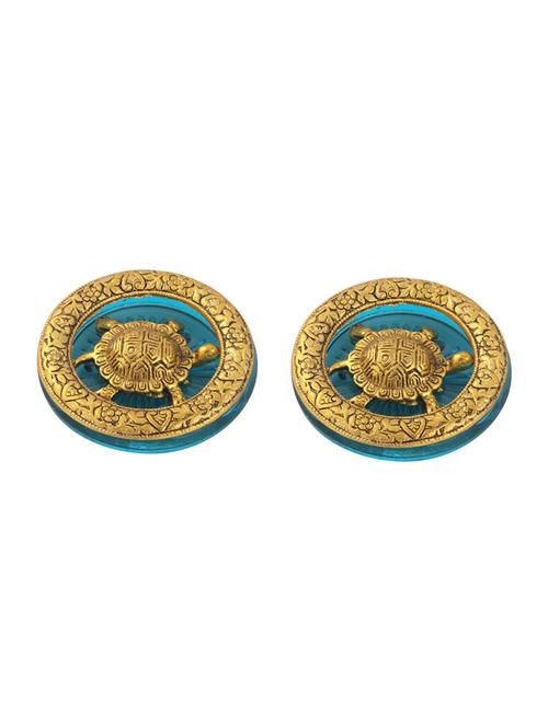tortoise pair in metal and sky blue glass by handicrafts paradise - 15559037 - Very Small Image - 1