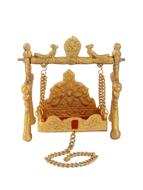 jhoola swing paalna folding style in metal with peacock motiff by handicrafts paradise - 15559044 - Very Small Image - 1