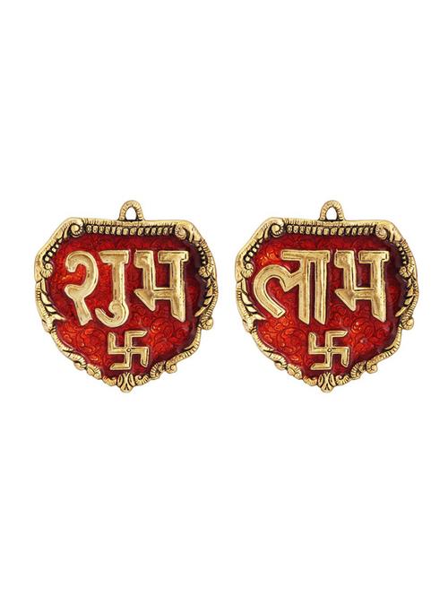 door hanging in metal shubh labh engraved with swastik by handicrafts paradise - 15559081 - Very Small Image - 1