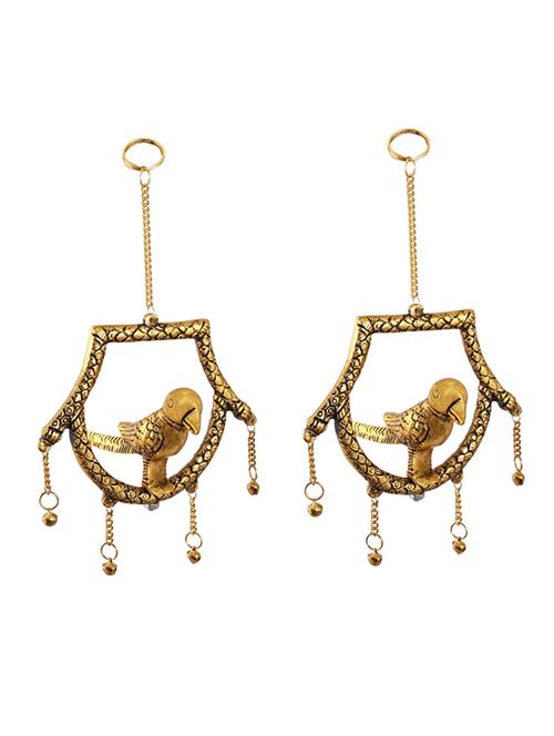 hanging pair of parrot in metal frame by handicrafts paradise - 15559094 - Very Small Image - 1