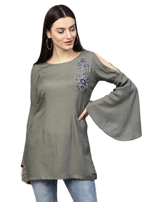 bell sleeved embroidered tunic - 15559898 - Very Small Image - 1