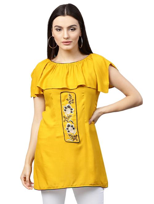 embroidered ruffle detailed tunic - 15559900 - Very Small Image - 1