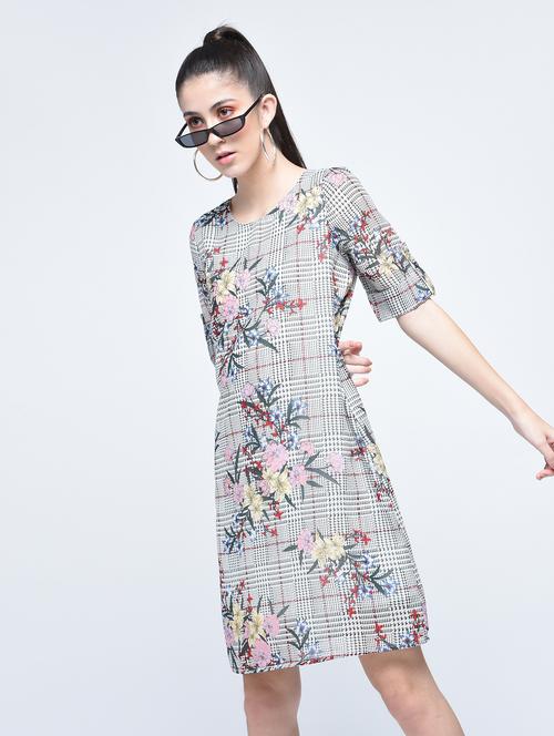 turn up sleeved a-line dress - 15560006 - Very Small Image - 1