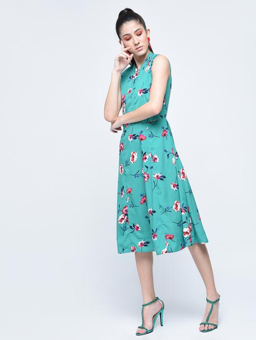 placket detailed printed dress - 15560023 - Very Small Image - 1