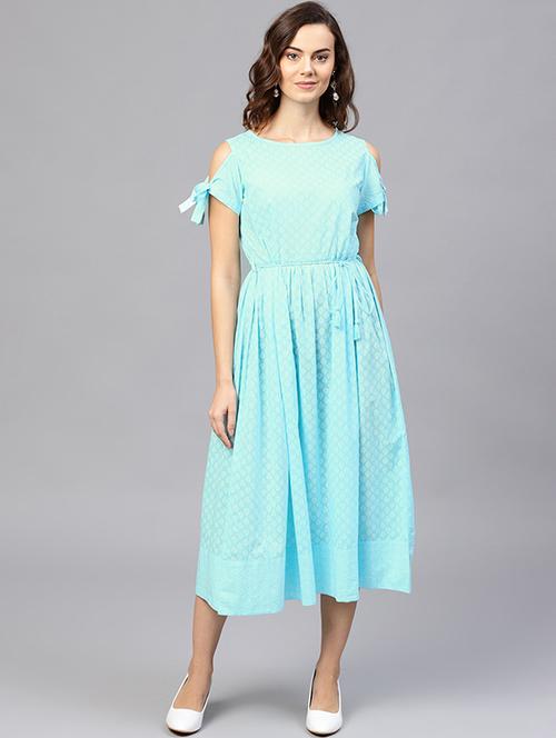 knotted detail cold shoulder dress - 15560195 - Very Small Image - 1
