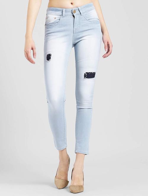 patched denim stone wash jeans - 15560235 - Very Small Image - 1