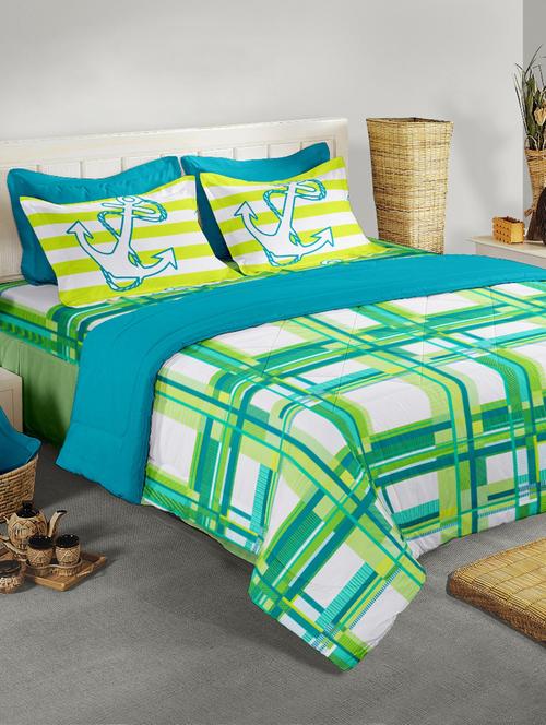 double bed cotton comforter with silken filling - 15560338 - Very Small Image - 1
