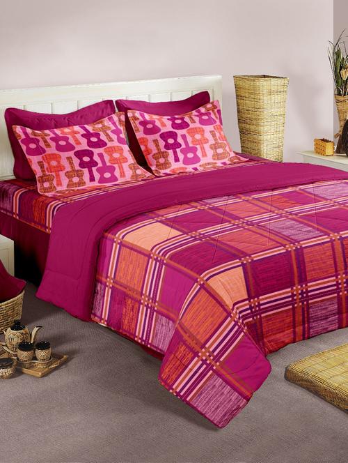 double bed cotton comforter with silken filling - 15560345 - Very Small Image - 1