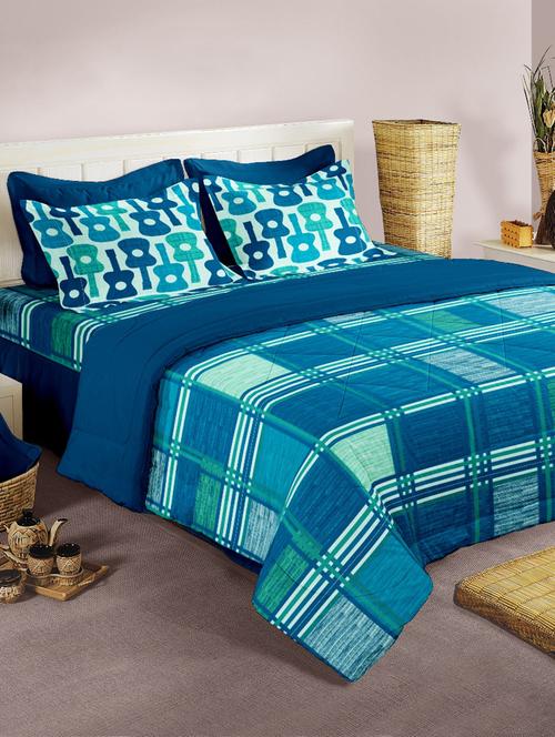 double bed cotton comforter with silken filling - 15560346 - Very Small Image - 1