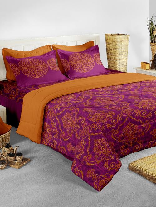 double bed cotton comforter with silken filling - 15560349 - Very Small Image - 1
