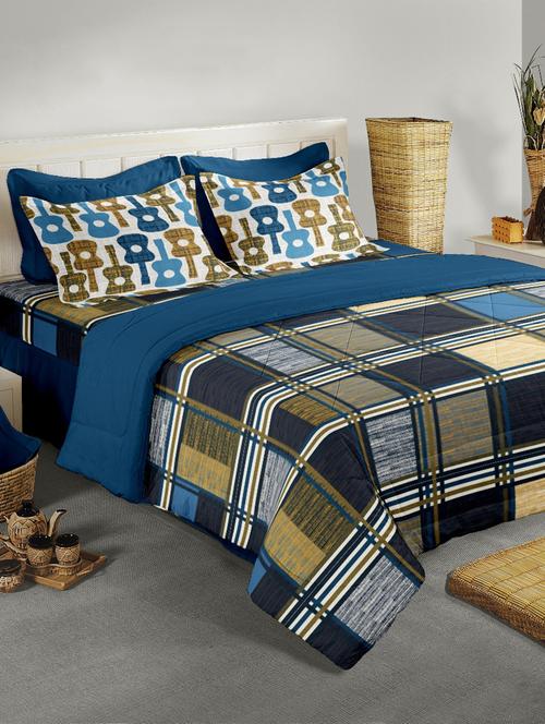 double bed cotton comforter with silken filling - 15560359 - Very Small Image - 1