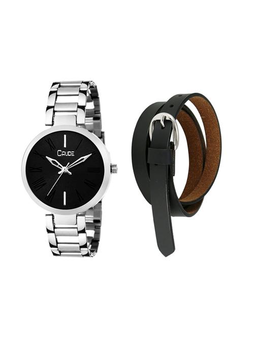 crude rg2534 round dial analog watch with leather strap - 15560623 - Very Small Image - 1