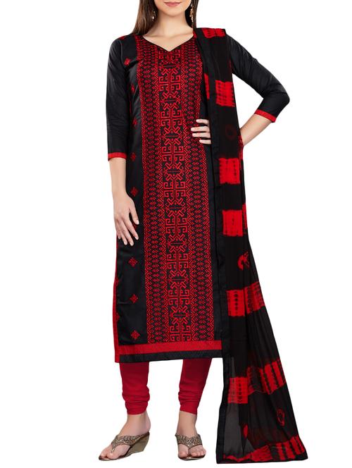 embroidered unstitched churidaar suit - 15560747 - Very Small Image - 1