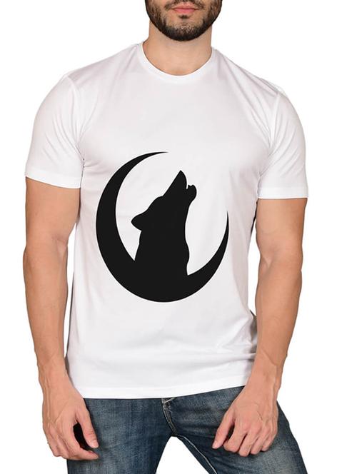 white cotton blend chest print t-shirt - 15561713 - Very Small Image - 1