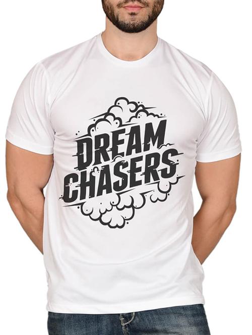 white cotton blend chest print t-shirt - 15561724 - Very Small Image - 1