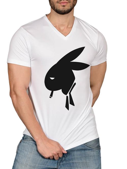 white cotton blend chest print t-shirt - 15561739 - Very Small Image - 1