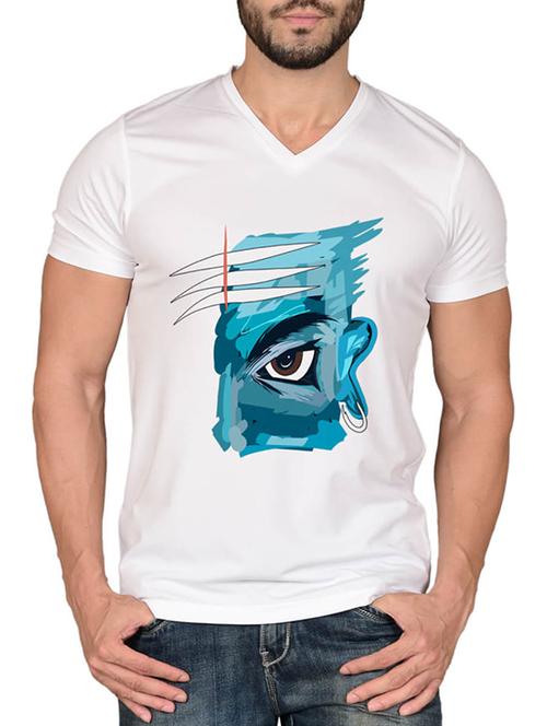 white chest printed t-shirt - 15561740 - Very Small Image - 1