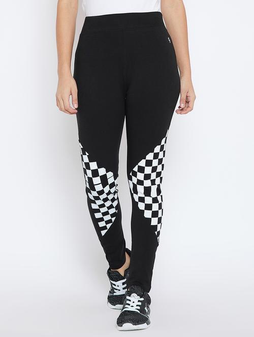high waist checkered track pant - 15563626 - Very Small Image - 1