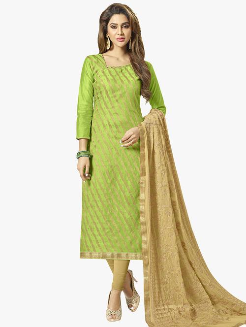 embroidered unstitched churidaar suit - 15563682 - Very Small Image - 1
