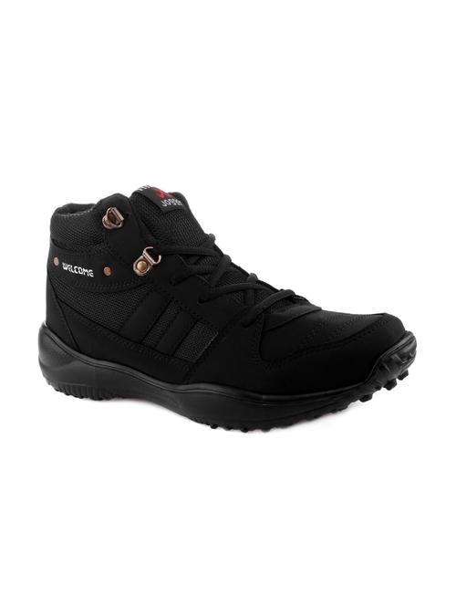black leatherette trekking shoes - 15564136 - Very Small Image - 1
