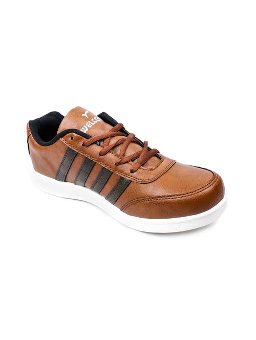 tan leatherette lace up shoes - 15564141 - Very Small Image - 1