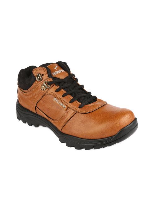 tan leatherette trekking shoes - 15564147 - Very Small Image - 1