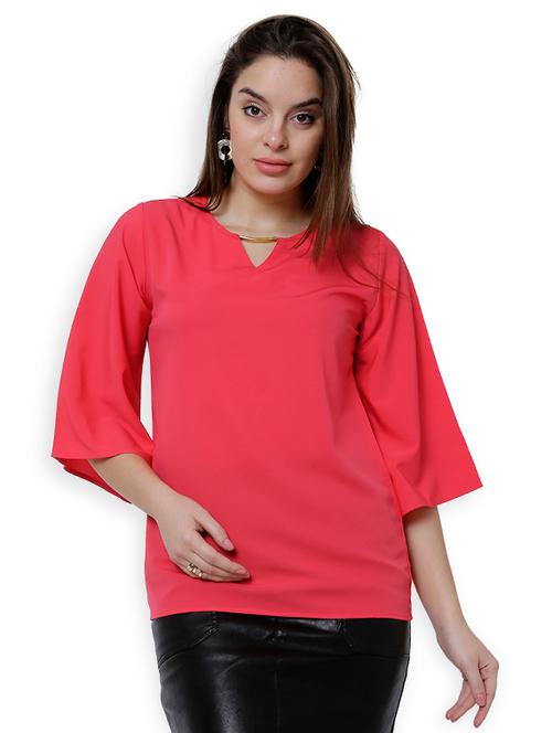 double keyhole neck solid top - 15564394 - Very Small Image - 1